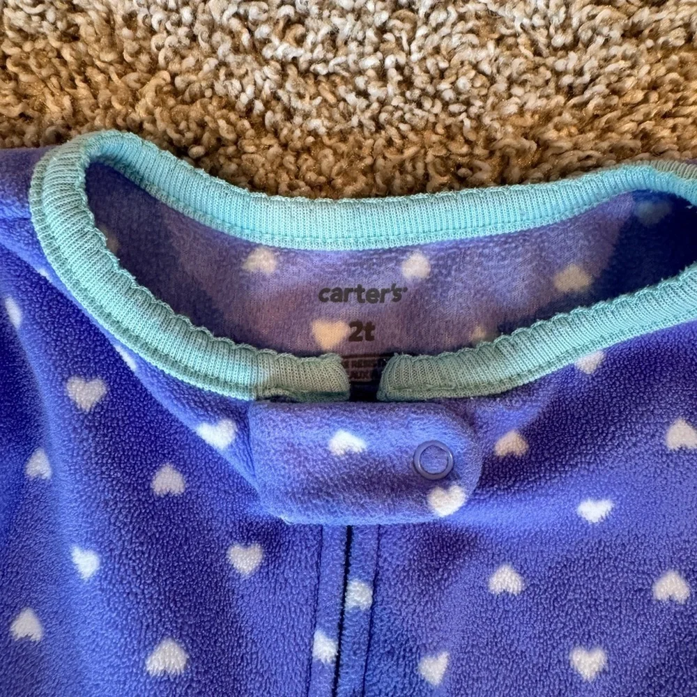 Carter’s Purple Owl Footed Pajamas Fleece sleeper Pjs– Size 2T